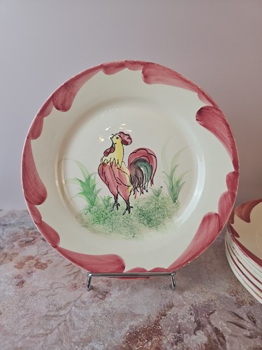 Assiettes plates décor coq - de,