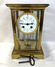 Fine Hour Lavigne JUST  Tiffany crystal regulator brass & glass clock