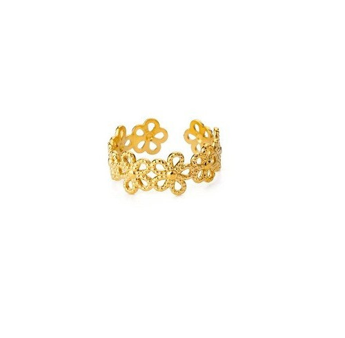 Bague fleurs acier - fleurs,