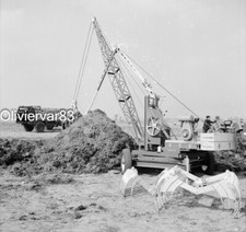 Original Photo Negative - F.T.F. Agricultural Crane in a field, tractor, spreader