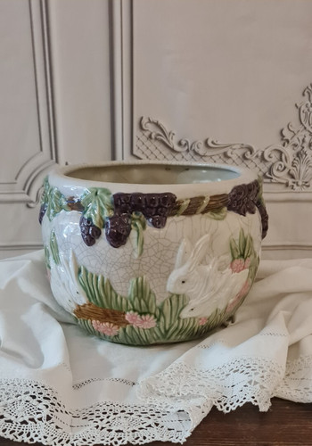 Ancien cache pot - pot, barbotine