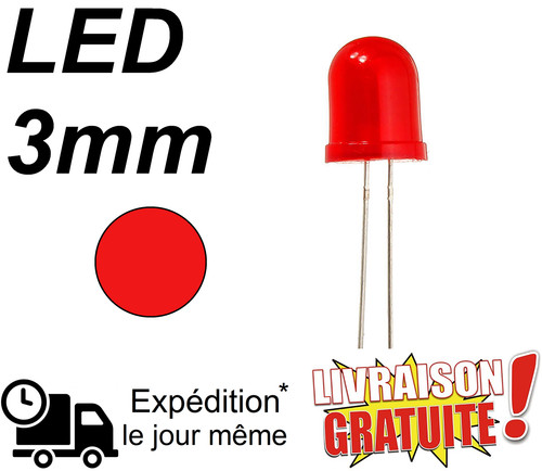 Lot led 3mm rouge - led,