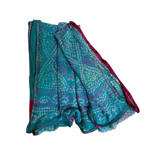 Robe bleue sari femme indienne