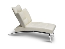 Cuir Lit de Repos Chaise Longue Récamière Fauteuil Inclinable Relax Canapé Vrai