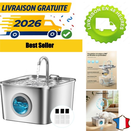 Fontaine eau chat - chat, inox