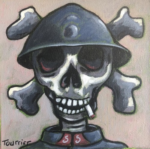 Tableau peinture tête mort - tête,
