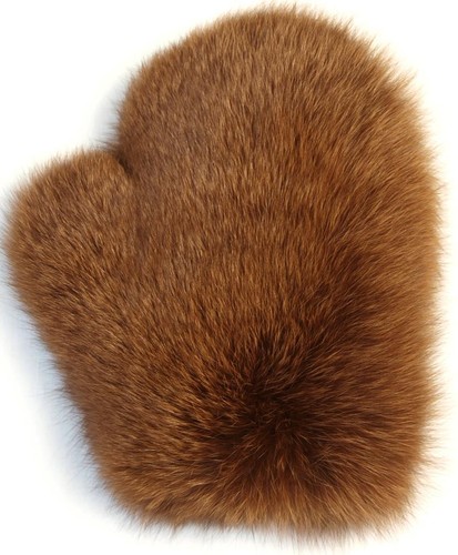 Fourrure gants renard - gants, bleu