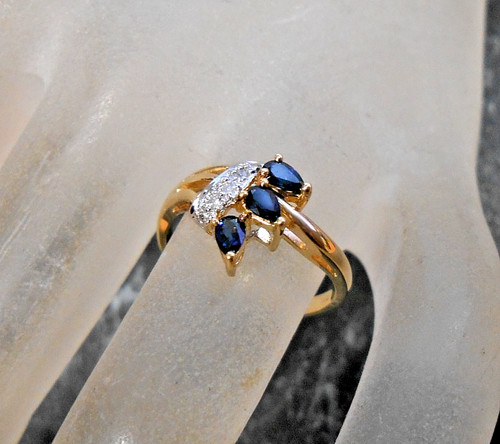 Bague jaune 18k sertie - bague,