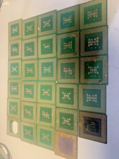 Lot anciens processeurs CPU vintage – récupération or / collection – occasion