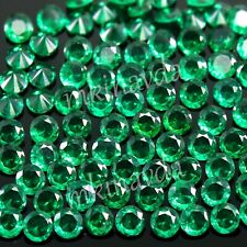 Lot de 100 pierres précieuses de forme ronde calibrées émeraude verte naturel...