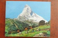 tableau huile Alpes Cervin 1953