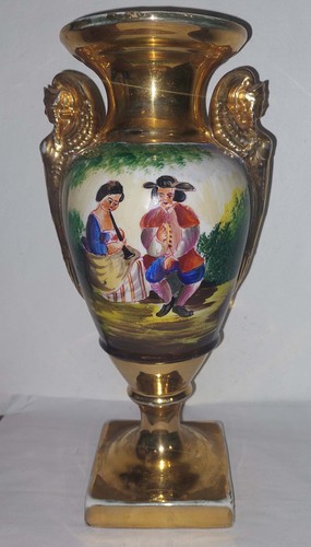 Vase porcelaine scene - porcelaine,