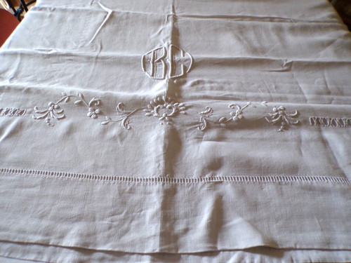 Linge ancien drap lin avec - ancien,