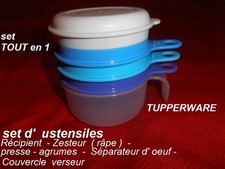 TUPPERWARE  SET  Lot d' ustensiles Presse agrumes Zesteur Râpe Séparateur oeuf