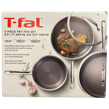 T-fal HybridMesh Tri-Ply Stainless Steel Fry Pan Set, 5 Piece (8", 11", 12.5")