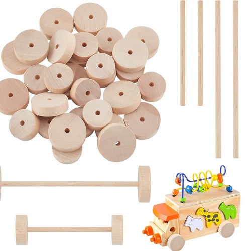 Olycraft 64pcs roues bois - olycraft, en
