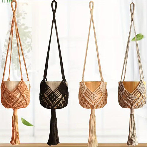 Support plante macramé - plante,