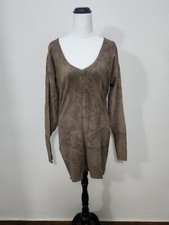 Jitrois Brown Suede Dress Mini Long Sleeves Size 40 Like New