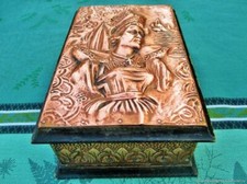 Antique chest chest Breton wood copper Antique box chest Breton wood copper