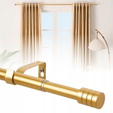 Barre Tringle Rideau dorée simple modulable 76-130cm acier inoxydable