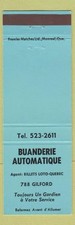 Matchbook Cover - Buanderie Automatique Quebec QC