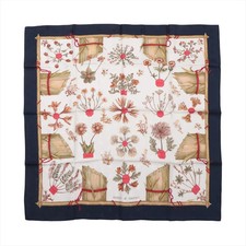 Hermès Carré 90 Herbier de Gavarnie Pressed flowers in Gavalny Circle Scarf Silk