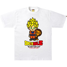 BAPE x Dragon Ball Z Baby Milo Super Saiyan Goku T-Shirt White Size S New 