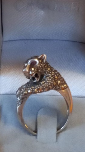 Bague argent panthère - argent,