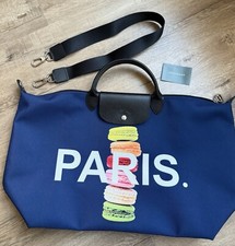 New Longchamp Paris Sac De Voyage Large Navy Blue Tote City Limited Macaroon