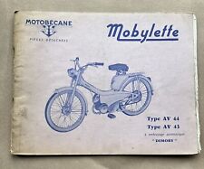 Motobecane Motoconfort Mobylette Type AV 43 AV 44 Spare Part Catalog French Text