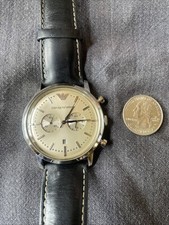 Emporio Armani AR-0577 Wrist Watch For Men Date Chrono New Battery Used Works