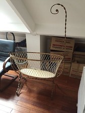 BEAU BERCEAU FER FORGE DORE