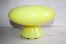 Lampe champignon Space Age, verre jaune opaline, Karin Korn ?, 1970