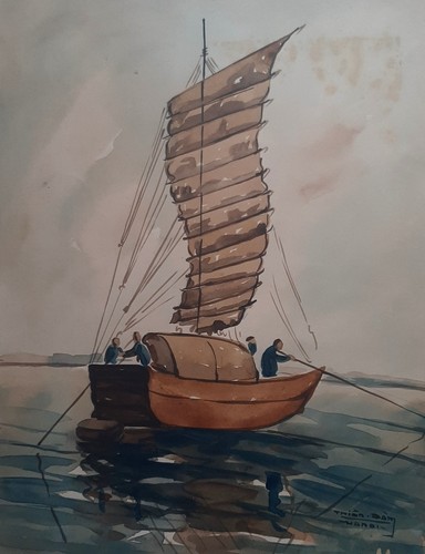 Aquarelle ancienne ecole - aquarelle,