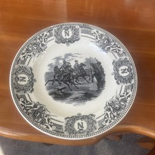 boch freres keramis Napoleon Black Tranferware Plate 