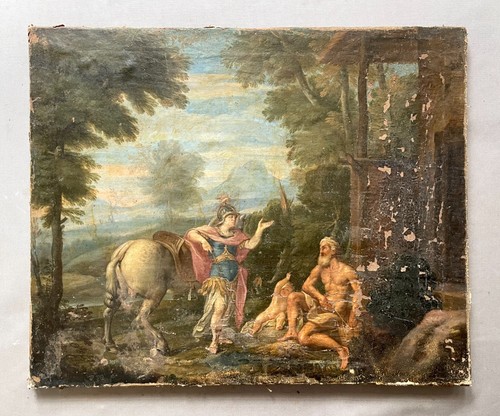 Scène mythologique huile - huile, sur