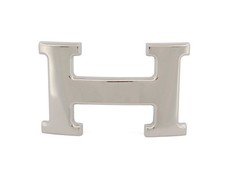 BOUCLE DE CEINTURE HERMES H 32MM ACIER PALLADIE POLI ARGENTE SILVER BUCKLE BELT