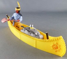 Timpo Indians 4th Series (Monoblock Head - Greenhouse Head 1 Feather) Yellow Cargo Canoe 