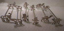 6 porte couteaux  argent massif thème animalier art de la table
