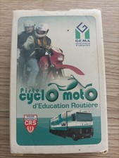 Playing card game, motorcycle bike track, Gema insurance