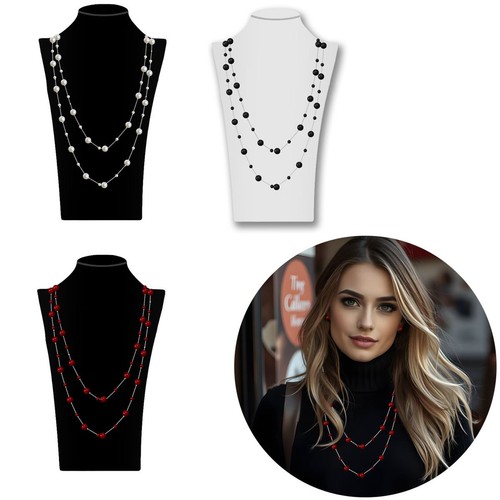 Collier perles métal - de,
