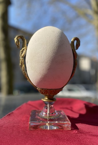 œuf autruche monture - autruche, bronze
