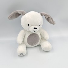 Doudou lapin chien blanc gris
