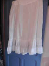 OLD LONG DOUBLE RUFFLED COTTON PETTICOAT ONE SIZE 1900