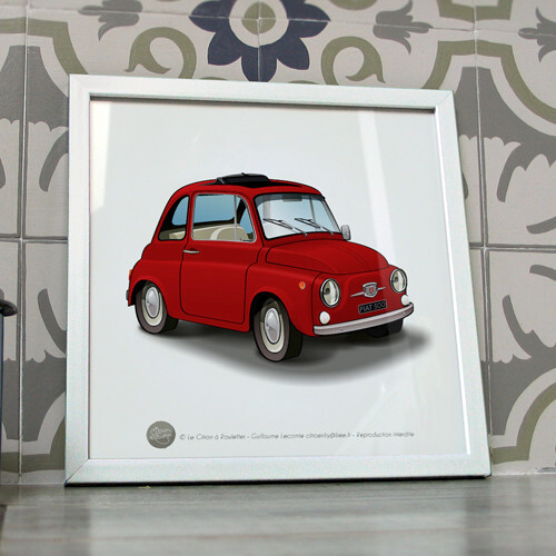 Poster voiture ancienne fiat - poster,