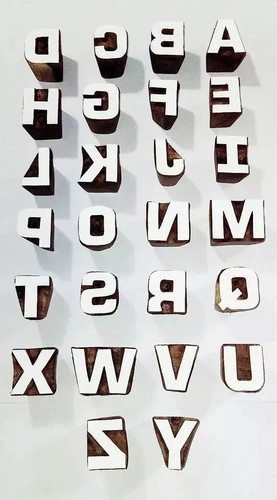 Timbre bois alphabet - timbre,