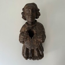 Ange porte-écu en chêne XVe