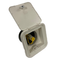 RV Propane Hookup W/ Locking Hatch Door White RV/Camper/Motorhome