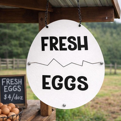 Enseigne oeuf fissurée - , en