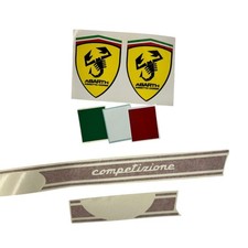 Fiat Abarth Assetto Corse wing Badges 60mm Competizione Italy Stickers Set